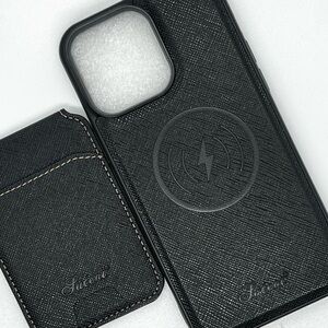 Phone case with removable magnetic card holder